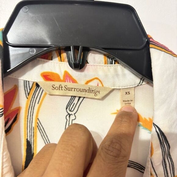 Soft Surroundings Samara Floral Soft Button Up Shirt Modal XSMALL - Picture 3 of 4